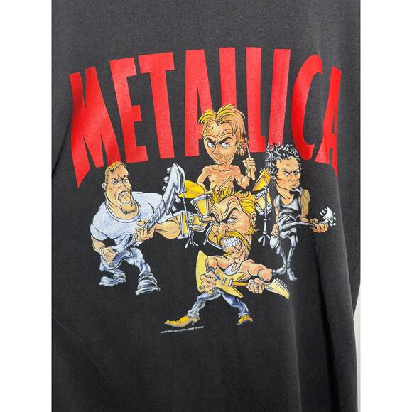 Metallica Cartoon North America 1996 Tour Vintage Reprint Single Stitch T-shirt - Picture 3 of 8